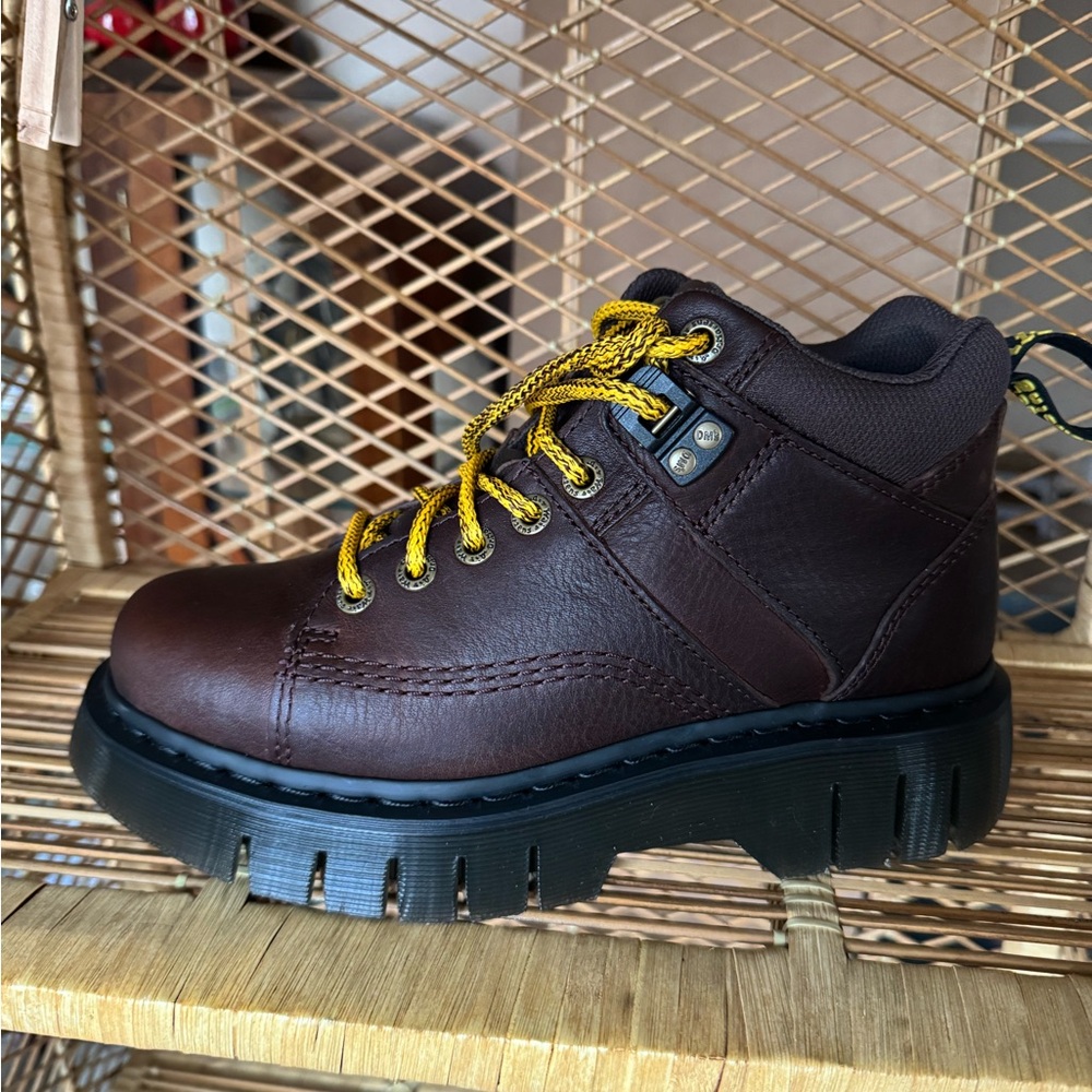 Dr Martens Woodard Grizzly Hiker Boots in Dark Brown